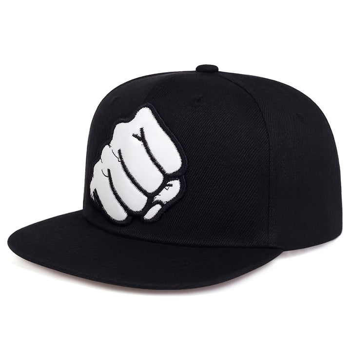 1 Pza - Gorra de béisbol con parche de puño, sombrero para el sol al aire libre, gorra de ala plana, sombrero informal ajustable para viajes de vacaciones junto al mar