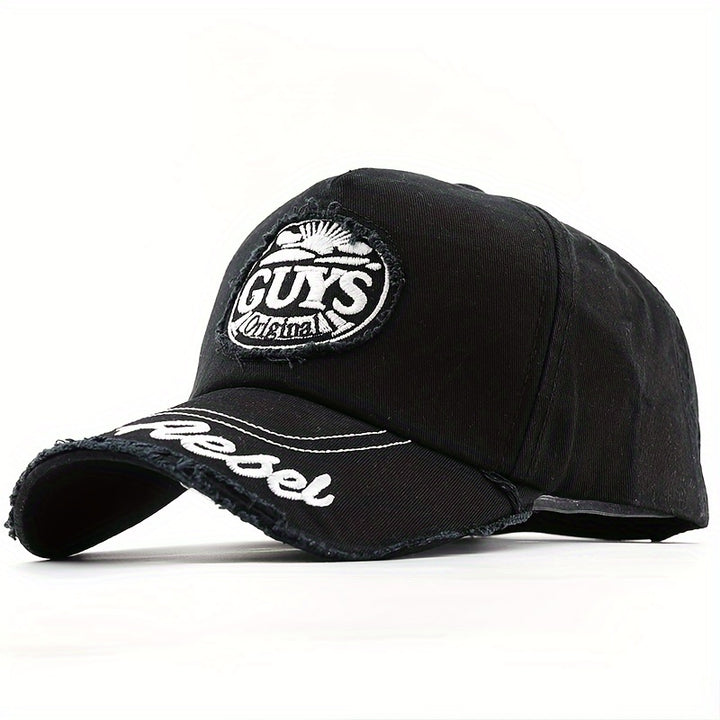 Gorra de Béisbol Bordada para Hombre y Mujer, Estilo Versátil Coreano con Ajuste Snapback y Diseño Desgastado