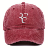 1 gorra de béisbol ajustable con diseño bordado de letra F elegante, mezcla transpirable, protección solar para deportes al aire libre y uso casual, accesorio para la cabeza ajustable, gorra de béisbol bordada duradera