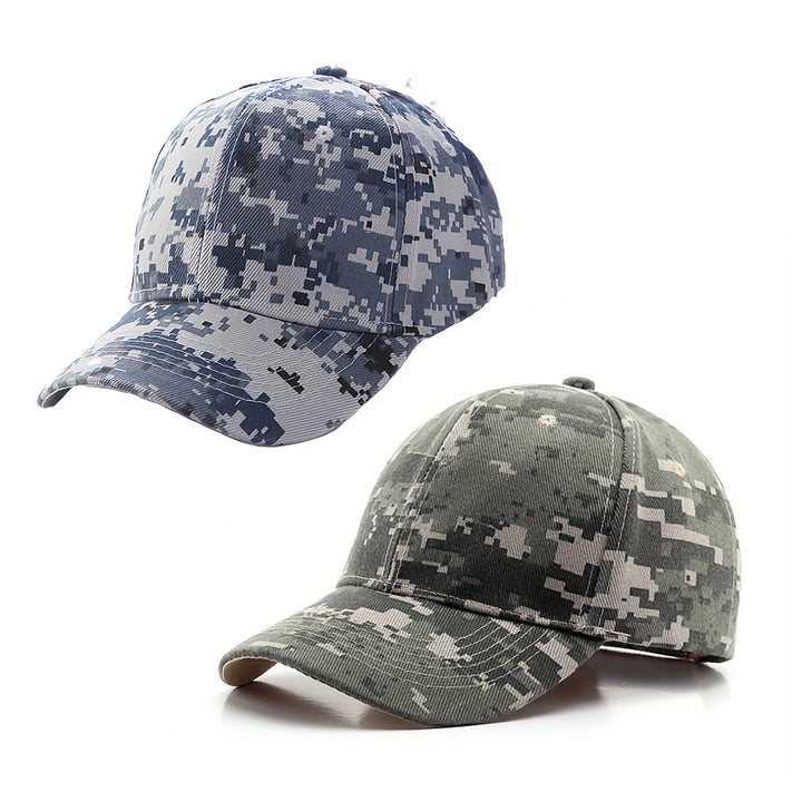 2 gorras de béisbol de camuflaje para hombres y mujeres - Gorras deportivas ligeras y transpirables para actividades al aire libre, gorras de pico de pato con protección solar, acrílico, ajuste ajustable