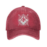 Gorra de Béisbol Masónica Ajustable de Algodón Ligero con Emblema de Brújula y Triángulo, Visera Curva para Hombres y Mujeres, Casual Unisex al Aire Libre, Diseño Único del Logo, Tela Transpirable