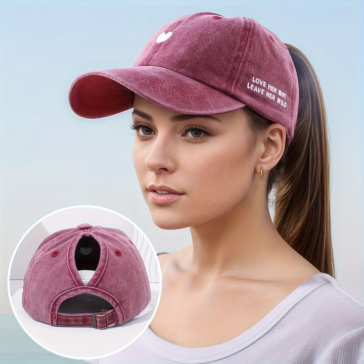 1 Gorra de Béisbol Bordada con Letras "Love Letter" para Uso Casual Diario