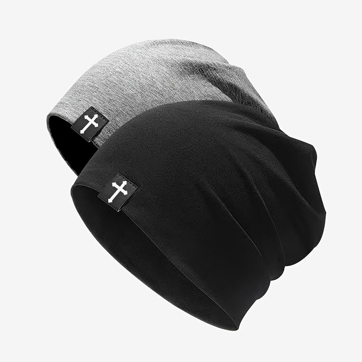 Gorro de punto transpirable para hombres y mujeres, absorbe sudor, a prueba de viento, con diseño cruzado, ideal para deportes y uso diario, lavable a mano, estilo retro