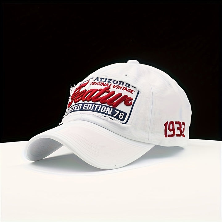 Gorra de Béisbol Ajustable con Borlas y Agujeros Aleatorios y Parche Bordado, Protección Solar, Sombrero Casual para Exteriores para Mujeres y Hombres