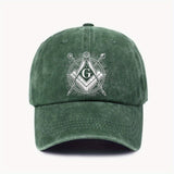 Gorra de Béisbol Masónica Ajustable de Algodón Ligero con Emblema de Brújula y Triángulo, Visera Curva para Hombres y Mujeres, Casual Unisex al Aire Libre, Diseño Único del Logo, Tela Transpirable