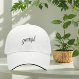 Gorra de béisbol unisex ajustable con estampado de agradecimiento - Ligera y transpirable, con ribete y visera curva para deportes al aire libre y gorra casual para hombres y mujeres, regalo perfecto para las fiestas (con letras)