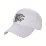1pc Gorra de Béisbol de Poliéster Ajustable y Transpirable con Frase Inspiradora - Sombrero de Visera Estilo Y2K Ligero para Hombres y Mujeres, Diseño de Ala Curva Blanca, Protección Solar Casual y Elegante, Gorra de Sol Casual | Gorra de Béisbol con Fras