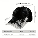 1 pieza, gorra de béisbol clásica con estampado de arte de tinta de águila - Gorra ajustable con cierre de clic, ligera y cómoda, ideal para uso diario, viajes y ocasiones festivas (Día de las Brujas, Acción de Gracias, Navidad), gorro de viaje | Estampad