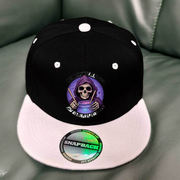 Gorra Snapback Ajustable con Estampado de Calavera Morada y Diseño Cósmico - Ligera 100% Poliéster para Actividades al Aire Libre, Senderismo, Camping - Ideal para Pascua, Ramadán, Regalos del Día del Padre, Sombrero Casual Temático, Accesorio Duradero