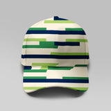 Gorra de béisbol ajustable para mujer con estampado de rayas blancas, azules y verdes - Sombrero de sol ligero y transpirable, ala ancha y visera curva para deportes al aire libre, casual, playa - Diseño unisex lavable a máquina para hombres y mujeres, ac