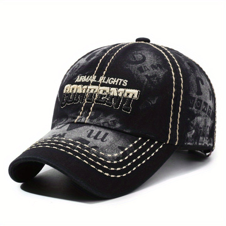 Gorra de béisbol lavada de época, gorra de pico de pato para parejas con letras bordadas, sombrero de sol casual para exteriores