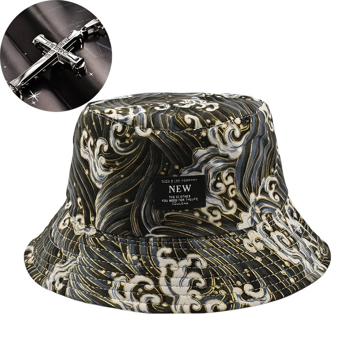 Conjunto de dos piezas: gorra y collar decorativo, nuevo estilo hip-hop, bordado exquisito, ligero y transpirable, ideal para viajes, regalo perfecto para vacaciones