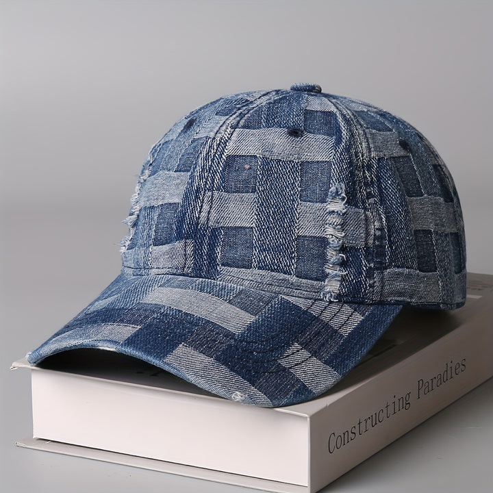 Gorra de Béisbol Tie-Dye para Hombres y Mujeres con Detalles Perforados - Sombrero de Pato Cuadriculado Ligero para Uso Casual al Aire Libre