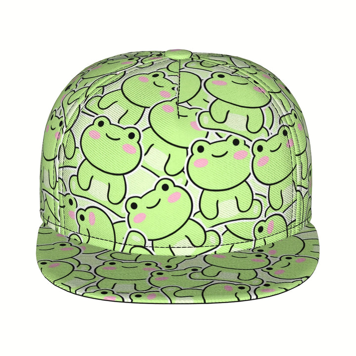 Gorra de béisbol unisex - Gorra snapback ligera y transpirable, ajustable, con diseño de diseño de dibujos animados de rana, visera plana, ropa de calle hip hop para hombres y mujeres, fibra de poliéster lavable a máquina, perfecta para regalos de Hallowe