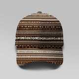 Gorra de béisbol ligera y ajustable para mujer con estampado tribal geométrico marrón - Diseño transpirable de seis paneles, visera curva y lavable a máquina para viajes al aire libre, uso diario, deportes y atuendos casuales - Sombrero elegante y versáti