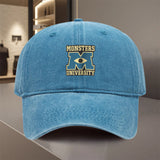 1 gorra ajustable Snapback de Monsters University con logo de Mike y Sulley - Diseño ligero de poliéster similar a Mike Wazowski y Sulley, gorra unisex para todas las estaciones, fiestas temáticas, deportes y actividades al aire libre (inspirada oficialme