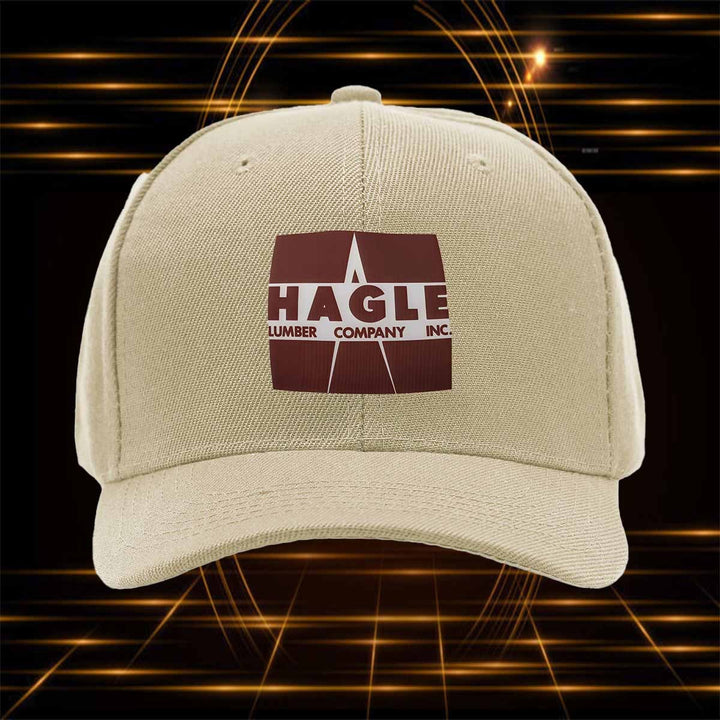 Gorra de Béisbol con Logo de Hagle Lumber Company Inc - Emblema Oficial de HAGLE, Gorra Snapback Ligera para Motocicletas, Deportes al Aire Libre y Eventos de Leñadores, Blanca con Parche de Logo Marrón (Lavable a Mano, Patrocinadores con Logo)