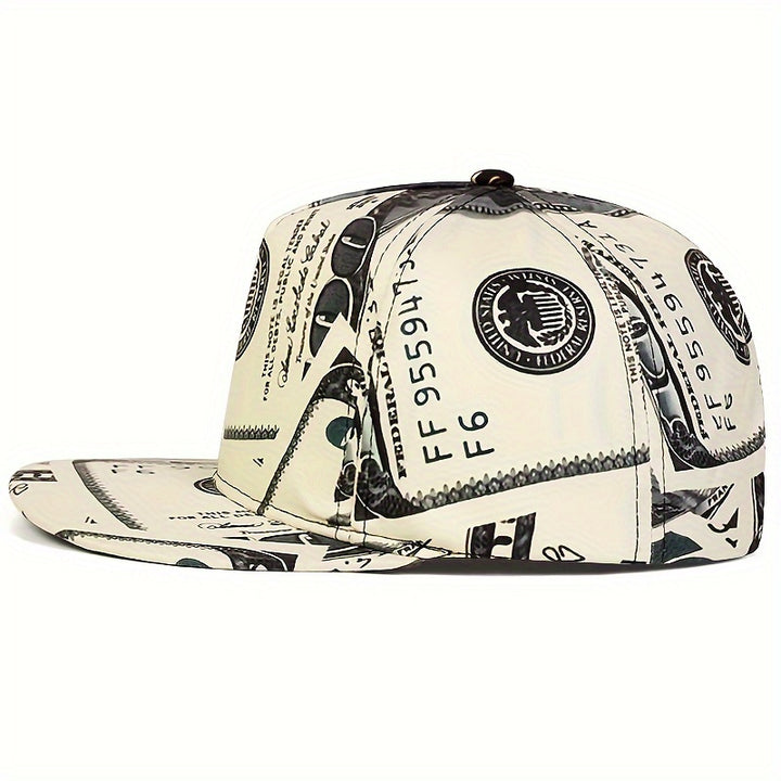 Impresión completa Dólar Gorra de béisbol de alta calidad para mujer Gorra de béisbol Hip Hop Gorra de visera plana Gorra de visera de sol de moda para hombre