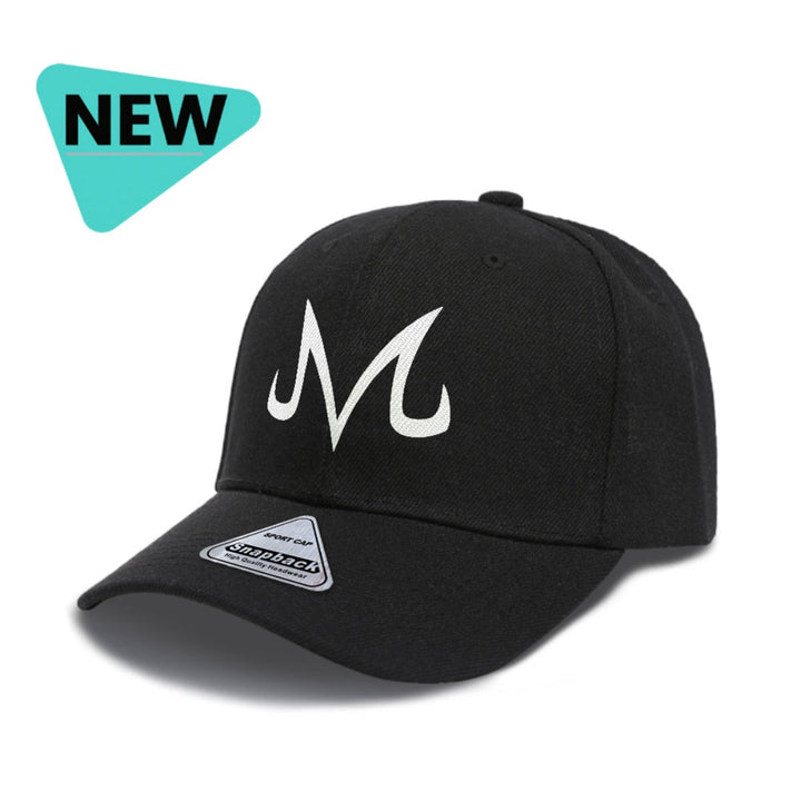 Gorra Trucker Ajustable con Logo Majin Vegeta - Gorra de Béisbol Ligera de Poliéster con Letras Japonesas Blancas y Estampado Gráfico de Vegeta, Gorra Hip Hop Negra para Hombre, Casual para Todas las Estaciones, Escalada, Playa, Uso Diario, Lavable a Máqu