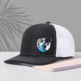 Gorra ajustable con estampado de pescado azul - Espalda de malla transpirable, gorra unisex con cierre para deportes al aire libre, pesca y festivales - Ajuste elástico, solo lavado a mano, regalo casual de primavera/verano para pescadores y amigos, ropa