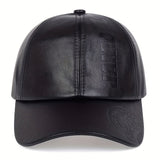 1 pza. Gorra de béisbol de cuero PU británico para hombre, gorra ajustable transpirable Casual, sombrero de primavera/verano/otoño/invierno, regalo de Navidad