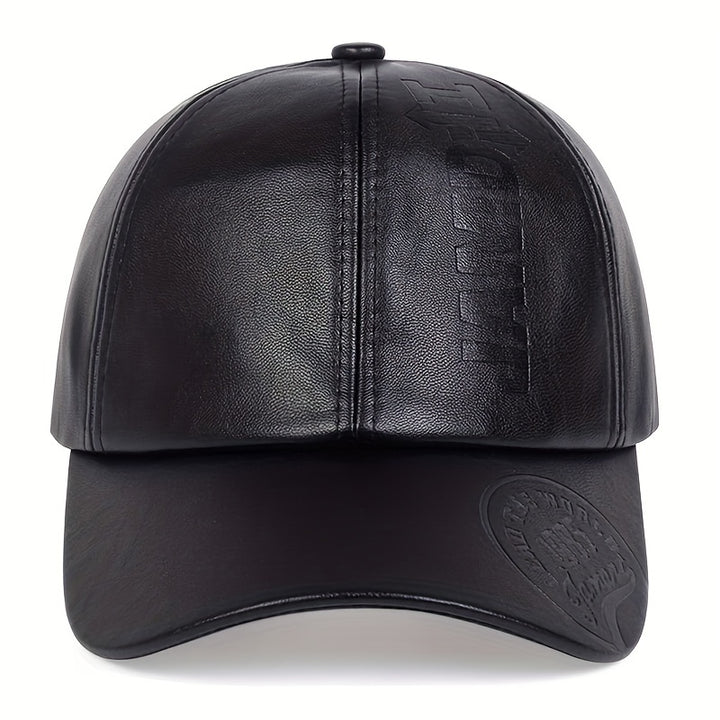 1 pza. Gorra de béisbol de cuero PU británico para hombre, gorra ajustable transpirable Casual, sombrero de primavera/verano/otoño/invierno, regalo de Navidad