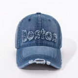 1 pieza, gorra de béisbol de Boston desgastada para mujer, gorra ajustable y ligera para papá con diseño bordado, para viajes y uso casual, gorra de uso casual | Gorra de estilo urbano | Gorra de poliéster