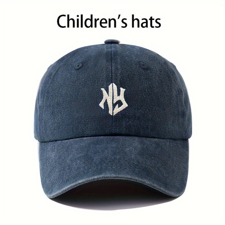 Gorra de béisbol para niños: Sombrero de protección solar bordado con dibujos animados, ajustable, adecuado para actividades al aire libre como acampar, hacer senderismo y pescar