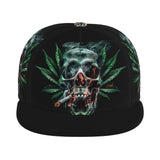 Gorra de béisbol ajustable unisex con diseño de calavera y hojas, estilo punk rock y streetwear, ligera y transpirable 100% poliéster, lavable a máquina, visera plana tipo trucker para hombres y mujeres, regalo ideal para el Día del Padre, Día de la Madre