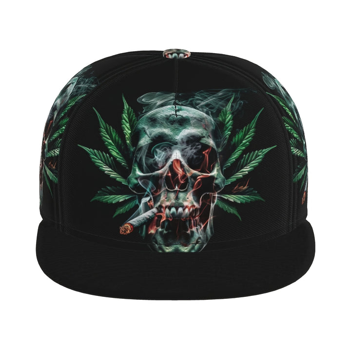 Gorra de béisbol ajustable unisex con diseño de calavera y hojas, estilo punk rock y streetwear, ligera y transpirable 100% poliéster, lavable a máquina, visera plana tipo trucker para hombres y mujeres, regalo ideal para el Día del Padre, Día de la Madre