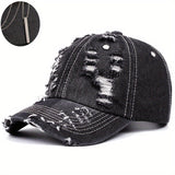 Conjunto de 2 piezas, sombrero + 'adornos', gorra de béisbol retro estadounidense lavada 2025, estilo nuevo, perforada, para hombres y mujeres, con gran tamaño de cabeza, hace que la cara se vea más pequeña.