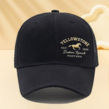 1-Pack Gorra de Béisbol Yellowstone - Sombrero Ligero Sin Elasticidad con Año de Fundación (1886), Visera Curva para Exteriores, Viajes y Camping - con Letras Doradas - Gorra Unisex para Hombres y Mujeres, Diseño Estilizado en Malla Transpirable