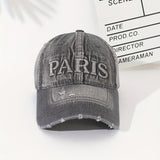 Gorra de basquetbol estilo cowboy, con agujeros, tamaño ajustable, denim lavable, ideal para parejas, diseñada para hacer que la cara parezca más pequeña con estilo duckbill