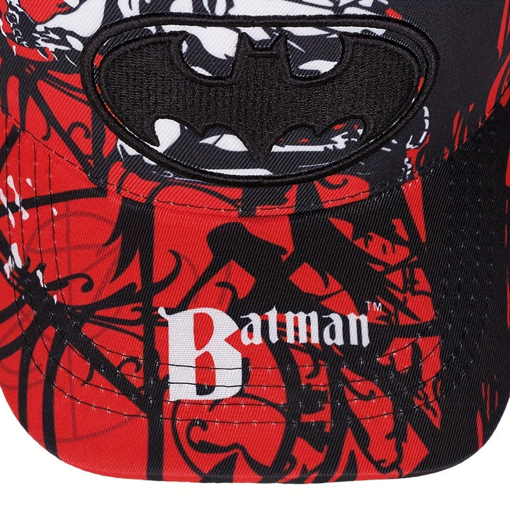 Gorra de béisbol bordada de Warner Bros DC Batman - Parte trasera de malla roja y negra, Snapback ajustable, Ropa de calle hip-hop para, gorras de hombre, gorras para hombre, sombreros para hombre, gorras de béisbol, sombrero de sol para hombre