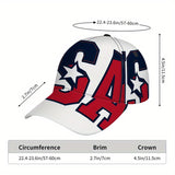 1 Gorra Patriótica de Béisbol USA - Estrella Roja, Blanca y Azul, Cierre Ajustable Ligero para Deportes, Gimnasio, Cuatro de Julio, Halloween - Gorra Casual Atlética Masculina 2D Plana