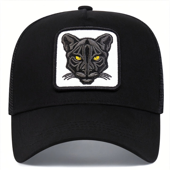 Gorra de béisbol negra para hombre con bordado de animal - Ideal para salidas de primavera/verano