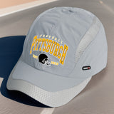 Gorra de Béisbol con Logo del Casco de Fútbol Pittsburgh EST. 1933 - Malla Transpirable en la Parte Trasera, Cierre Ajustable Snapback, Sombrero Casual y Deportivo para Todas las Estaciones para Hombres y Mujeres, Ajuste Cómodo, Tela Fácil de Cuidar