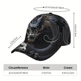 1pc Gorra Ajustable Transpirable con Diseño de Cabeza de Dragón Feroz - Sombrero Ligero de PET y Poliéster para Deportes al Aire Libre, Skateboarding, Baile - Gorra Casual Unisex Fresca, Regalo para Navidad Halloween Acción de Gracias