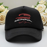 1pc Gorra SENNA Golf - Gorra Trucker Ajustable de Poliéster Ligero y Transpirable para Hombres, Diseño Deportivo en con Logo Rojo y Blanco - Ideal para Golf, Running, Senderismo, Actividades al Aire Libre - Modelo 2025 Nuevo, Accesorios de Golf, Salidas C
