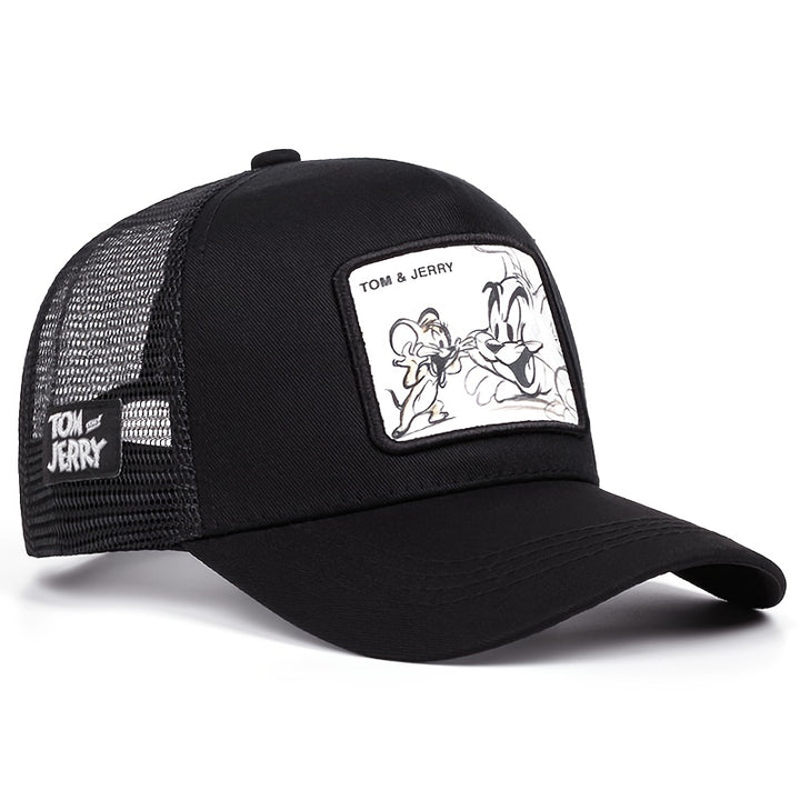 Gorra de béisbol bordada de Tom y Jerry de Warner Bros, para eventos deportivos al aire libre, gorra de gasa, estilo hip-hop urbano