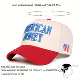 Gorra de Béisbol para Hombre 1 Unidad - Gorra Ligera Ajustable de Poliéster con Diseño Patriótico Azul y Rojo, Estrellas y Rayas, Ideal para Viajes al Aire Libre, Playa o Uso Casual