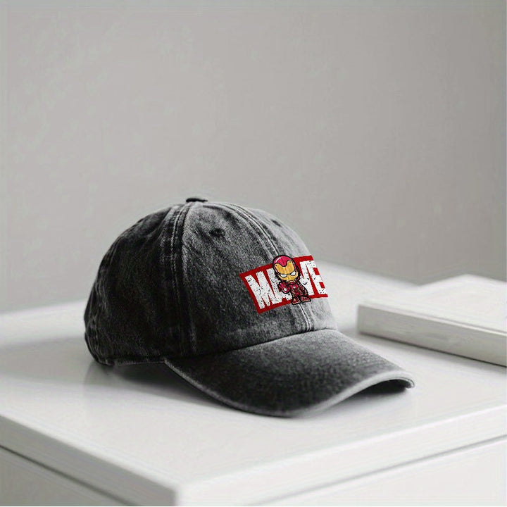 1pc Gorra de Béisbol Oficial de MARVEL con Logo de Iron Man y Diseño de Traje Rojo/Dorado para Hombres y Mujeres - Gorra Ajustable de Protección Solar con Emblema Icónico de Superhéroe, Ideal para Fans de Marvel, Fiestas y Actividades al Aire Libre