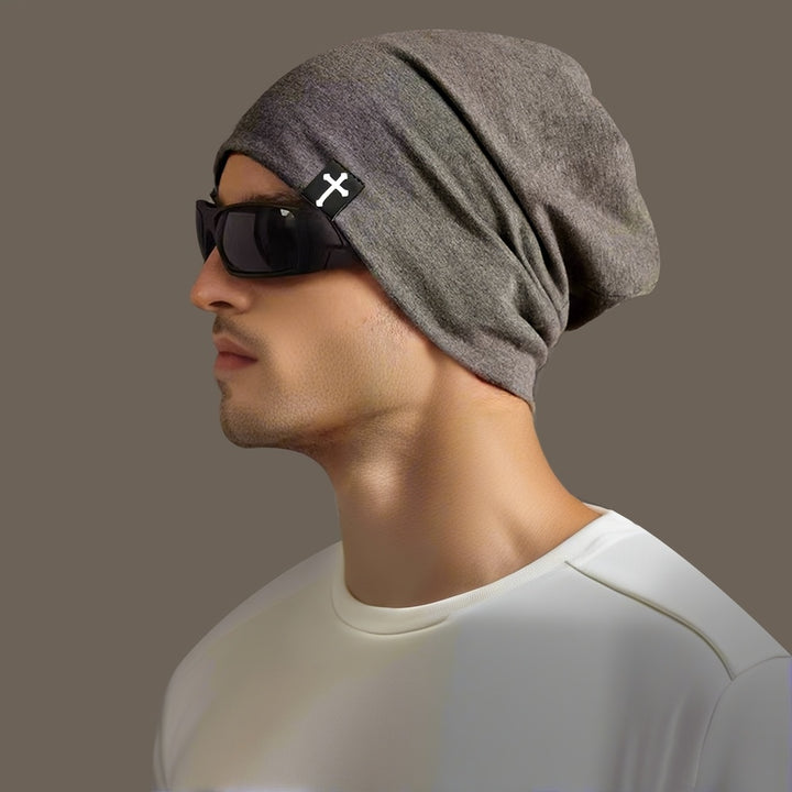 Gorro de punto transpirable para hombres y mujeres, absorbe sudor, a prueba de viento, con diseño cruzado, ideal para deportes y uso diario, lavable a mano, estilo retro