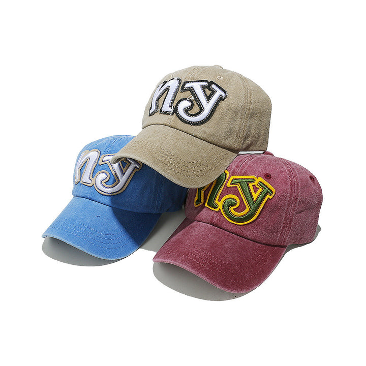 Gorra de Béisbol con Letras NY y Detalles 3D Compatible con iPhone - Gorra Ajustable Snapback con Logo NY, Visera Curva para Hombres y Mujeres, Diseño Manual (Sin Elástico) - Regalo de Navidad, Casual y para Uso Diario