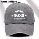 1 gorra de béisbol retro para mujer, edición limitada 1985, ajustable, ligera y desgastada, con visera curva, estilo urbano impreso, ideal para viajes, uso casual y diario