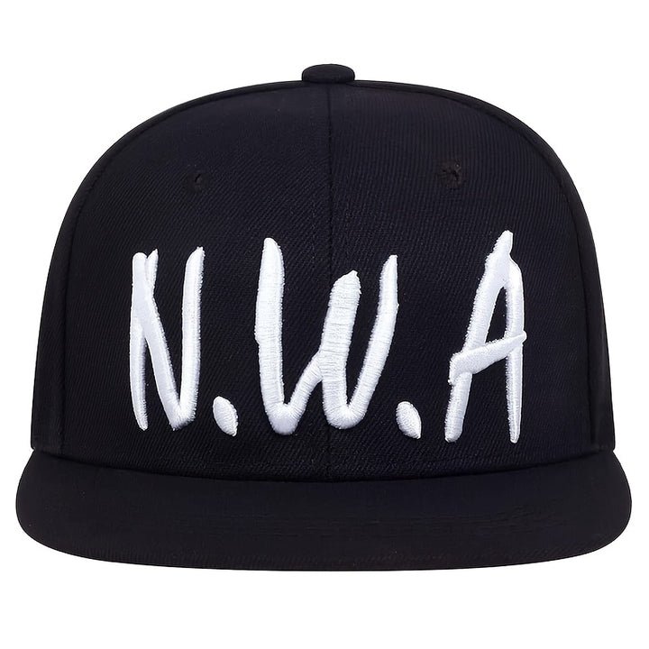 1pc Gorra de béisbol para hombre NWA bordada, gorra informal de hip-hop, ajustable para protección solar, poliéster ligero, ligero estiramiento, para viajes de primavera/otoño, playa, fiesta