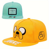Gorra con bordado de Jake de Adventure Time, ajustable, transpirable y unisex, para hombre y mujer, ideal para uso en todas las estaciones, accesorio de viaje, estilo hip hop, tela duradera, fácil cuidado