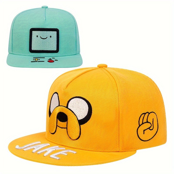 Gorra con bordado de Jake de Adventure Time, ajustable, transpirable y unisex, para hombre y mujer, ideal para uso en todas las estaciones, accesorio de viaje, estilo hip hop, tela duradera, fácil cuidado