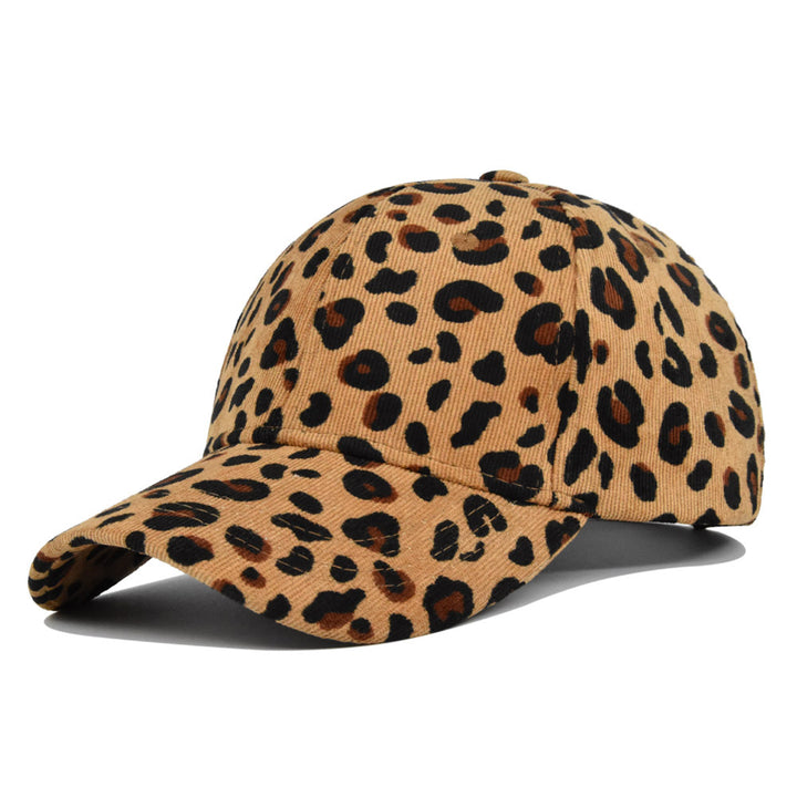 Gorra de Béisbol de Pana con Estampado de Leopardo - Gorra Retro Ajustable Snapback para Trajes de Navidad, Uso Diario y Fiestas Temáticas - Gorra de Pana Lavable a Mano