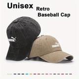 1 pieza de gorra de béisbol retro unisex Puma - Gorra ajustable con cierre de clic, diseño ligero y transpirable para ciclismo al aire libre, deportes y senderismo, para todas las estaciones, negro y beige, regalo ideal para padres, familiares, amigos, cu